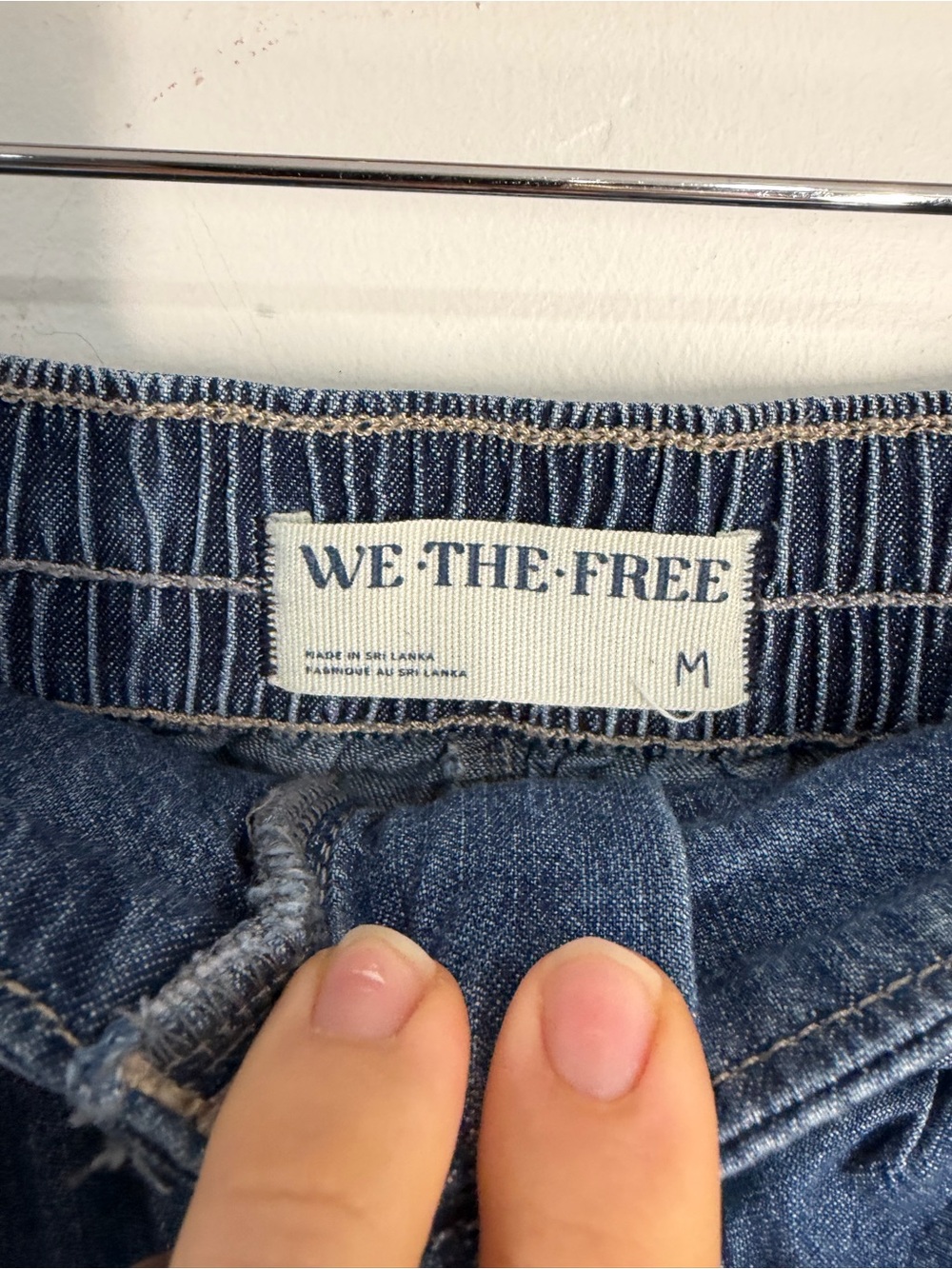 Free People We The Free Fleur High Waist Denim Ruffle Shorts in True Blue Sz M - Picture 13 of 15